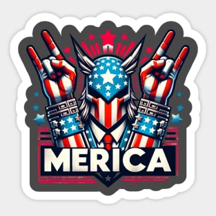 Trump Merica and 3rd World Country Rock Sign for 4th of July Sticker